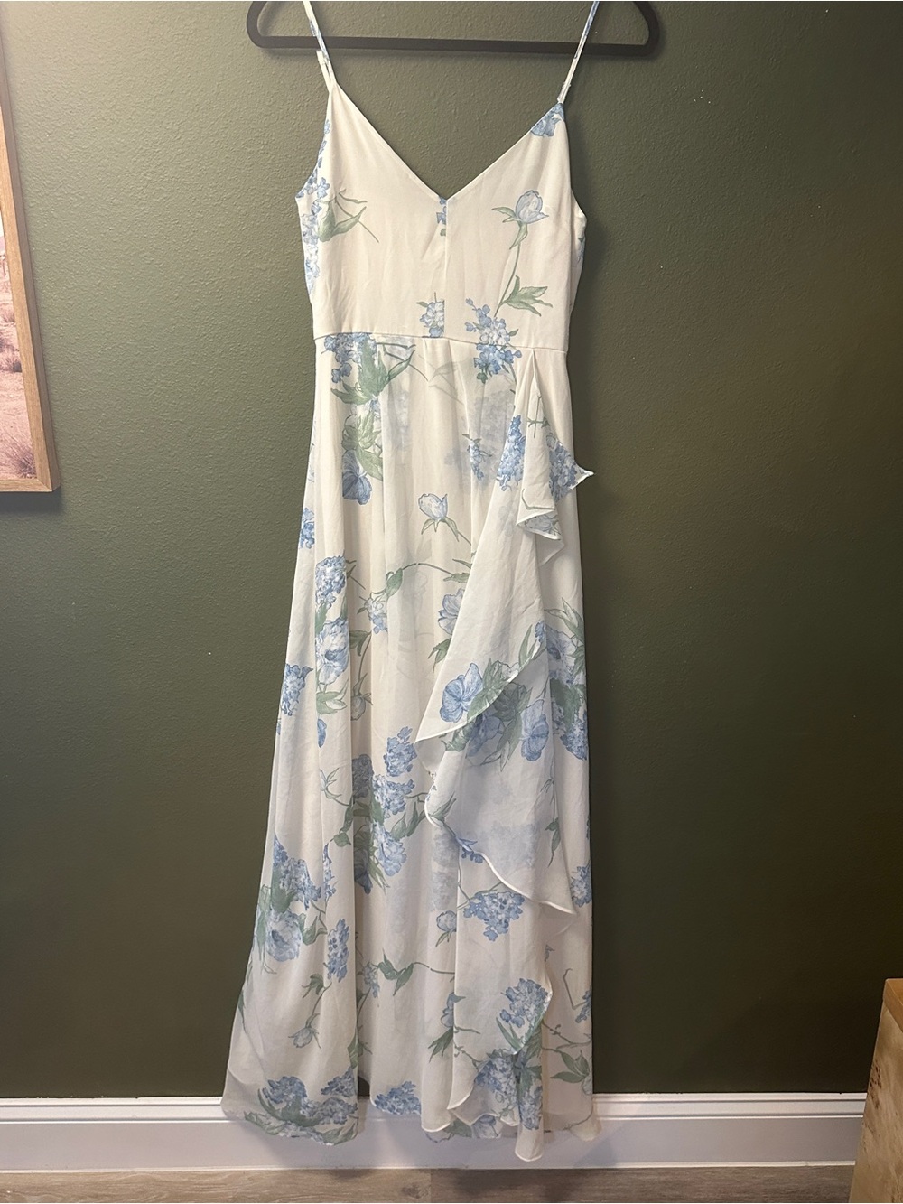 Dress Forum Cream Maxi Dress with Light Blue Floral Print